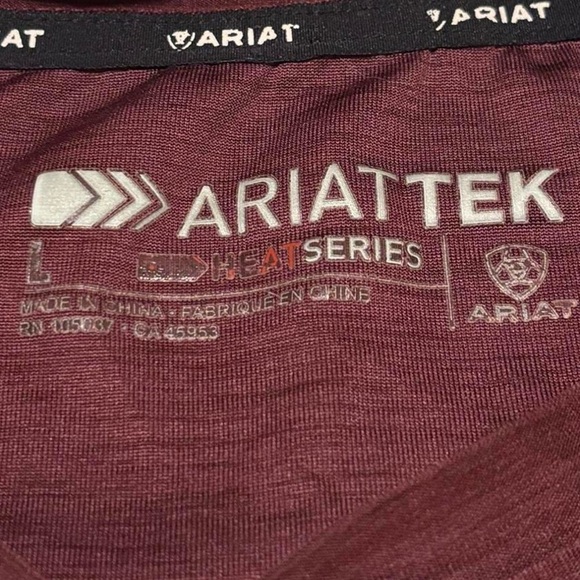 Ariat Men's Large Charger Breakthru Long Sleeve Shirt Malbec Heather - Picture 5 of 6